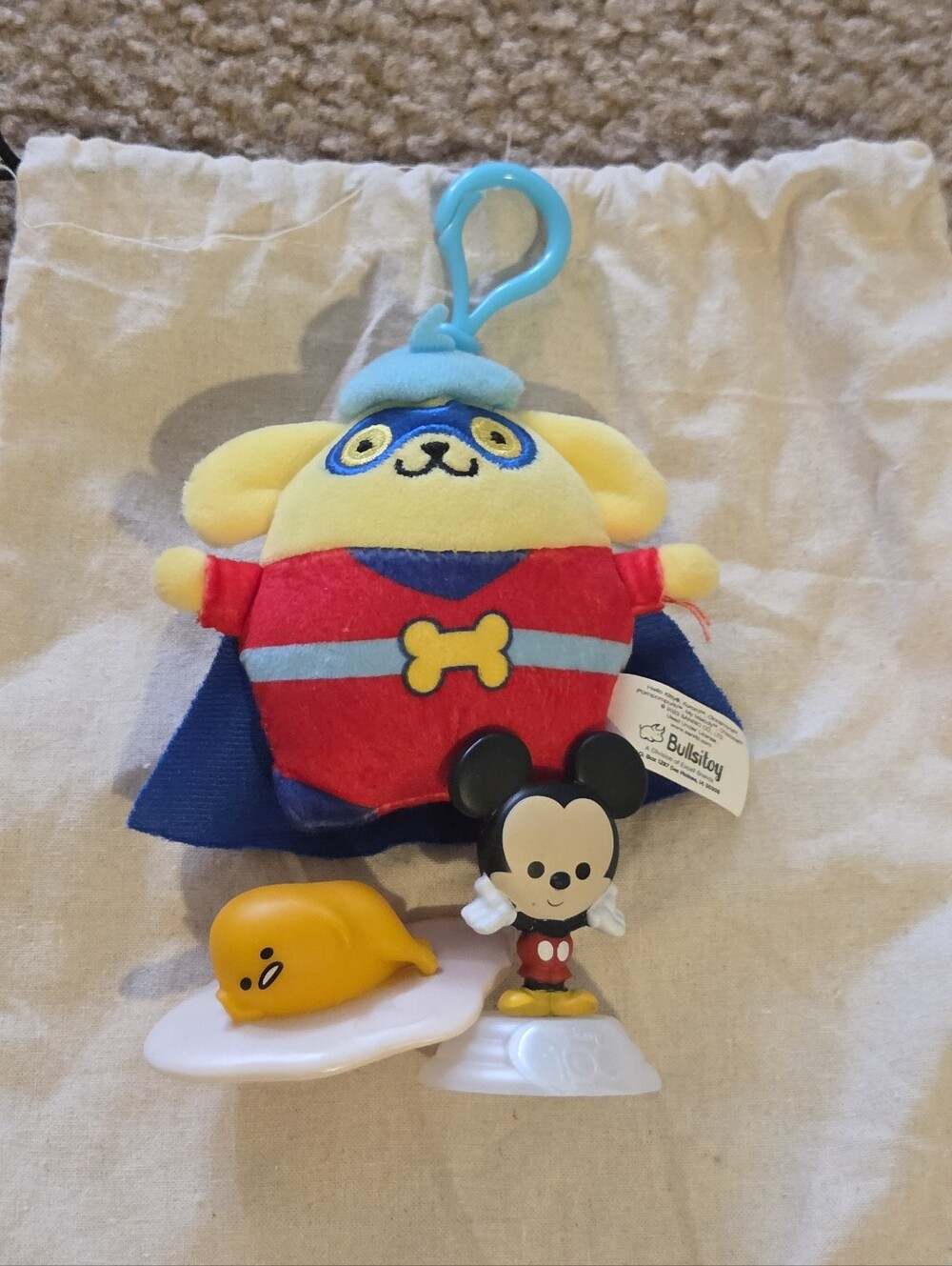 🌼 Pompompurin Bullsitoy Plush Keychain, Mickey, Gudetama 🌼